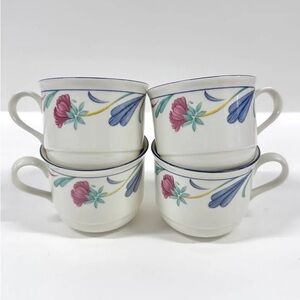 Lenox “Poppies on Blue” Chinastone Mugs- Set of 4